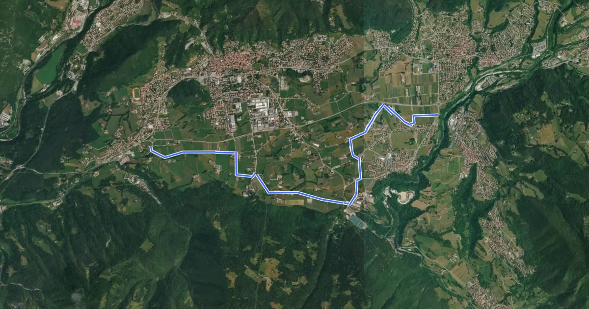 Маршрут Pista ciclopedonale "dell'Altopiano" на спутниковом снимке