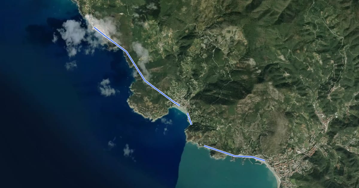 Маршрут Pista Ciclopedonale Maremonti на спутниковом снимке