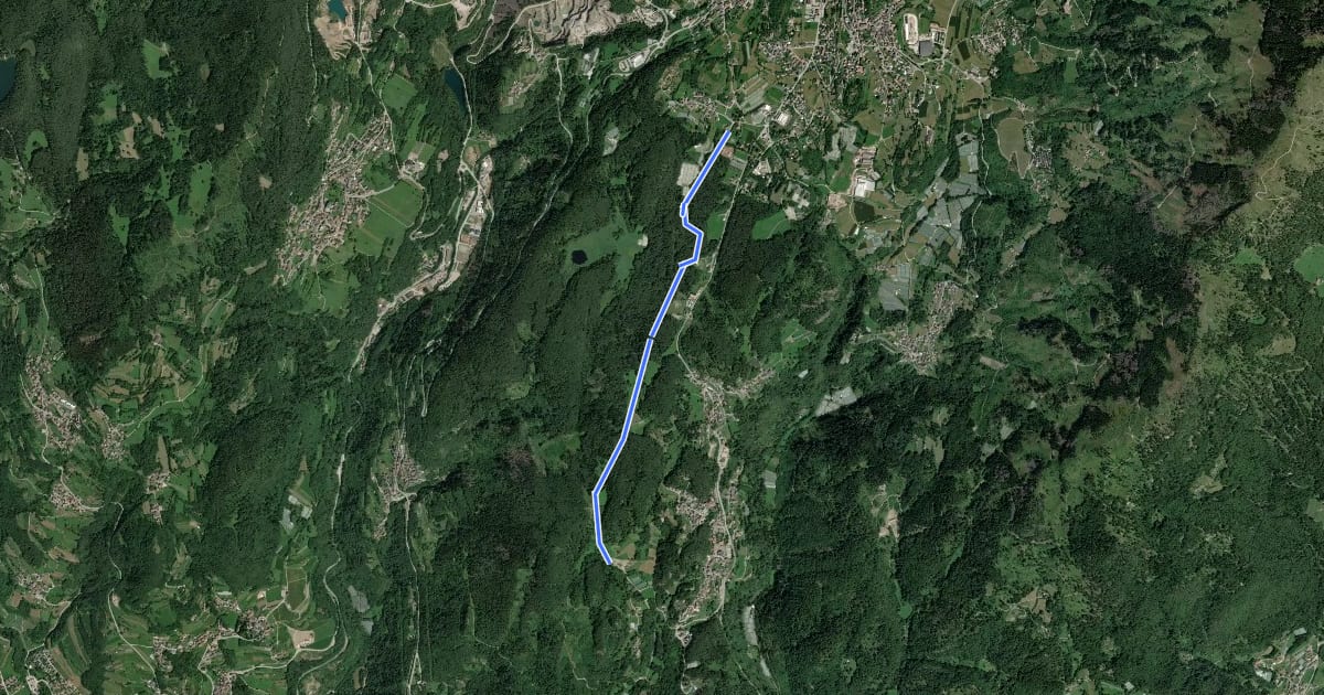 Маршрут Pista ciclopedonale Montagnaga - Ferrari на спутниковом снимке