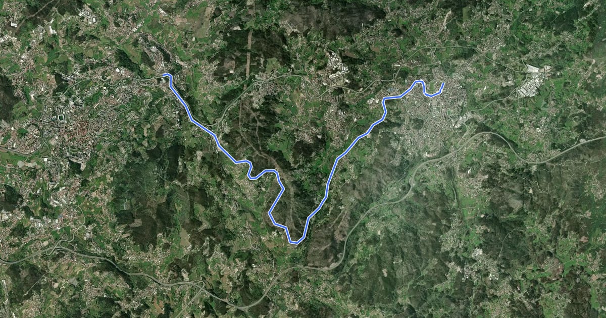 Маршрут Pista de Cicloturismo Guimarães-Fafe на спутниковом снимке