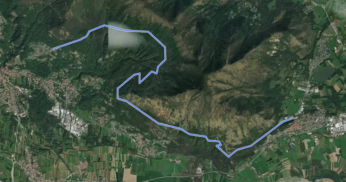 Маршрут Pista Tagliafuoco на спутниковом снимке