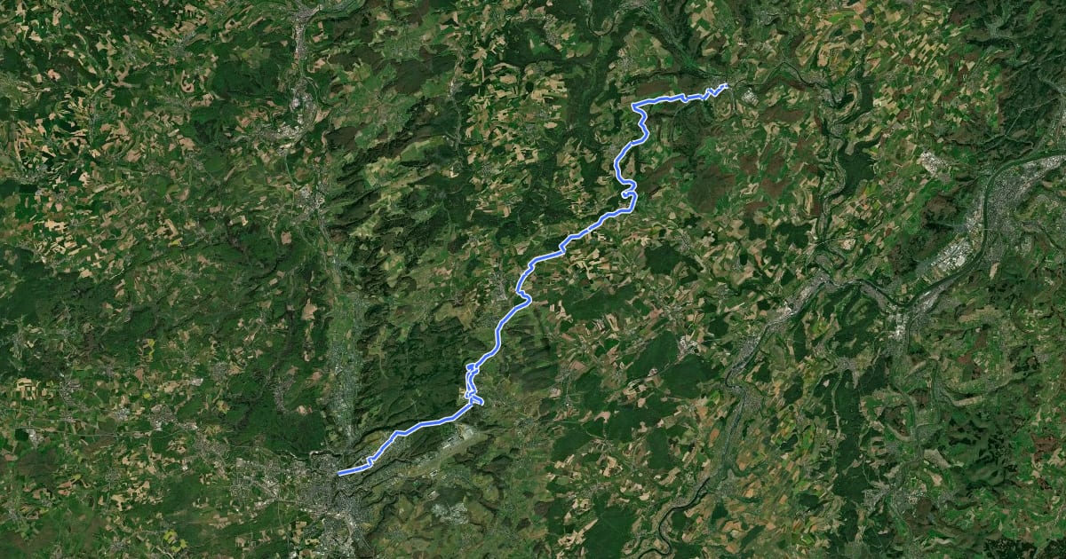 Маршрут Piste cyclable d'Echternach (PC 2) на спутниковом снимке