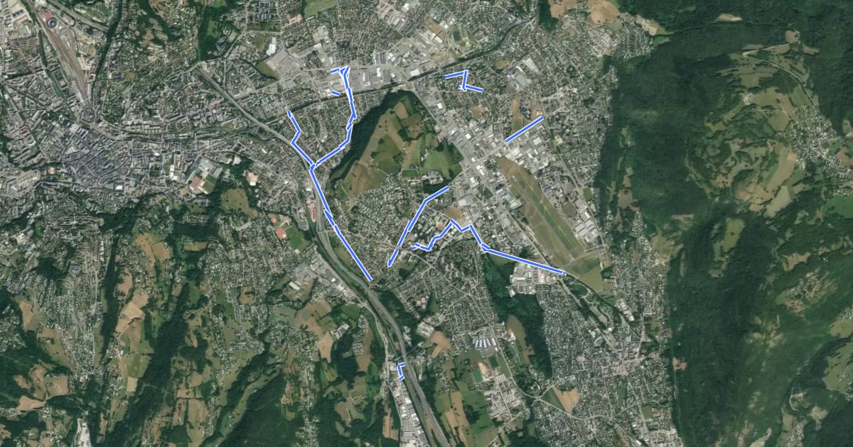Маршрут Piste cyclable de La Ravoire на спутниковом снимке