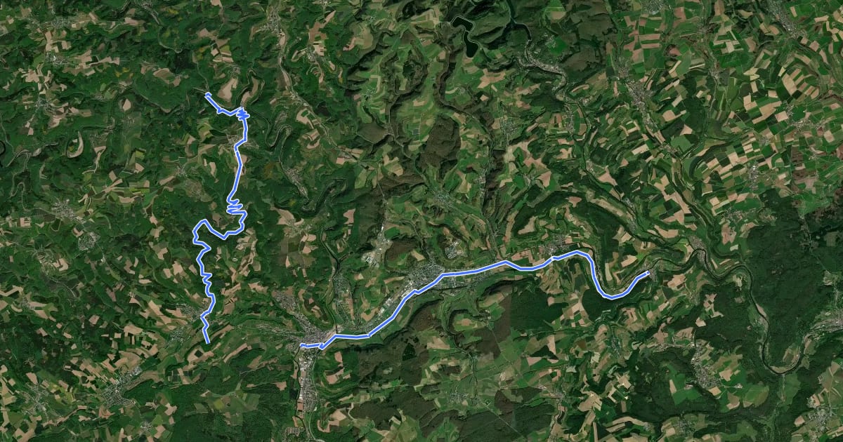 Маршрут Piste cyclable de la Sûre Moyenne (PC 16) на спутниковом снимке