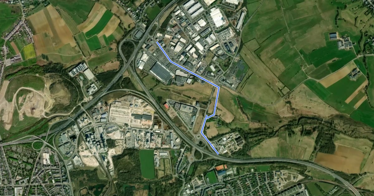 Маршрут Piste cyclable des Trois Cantons (Antenne A) на спутниковом снимке