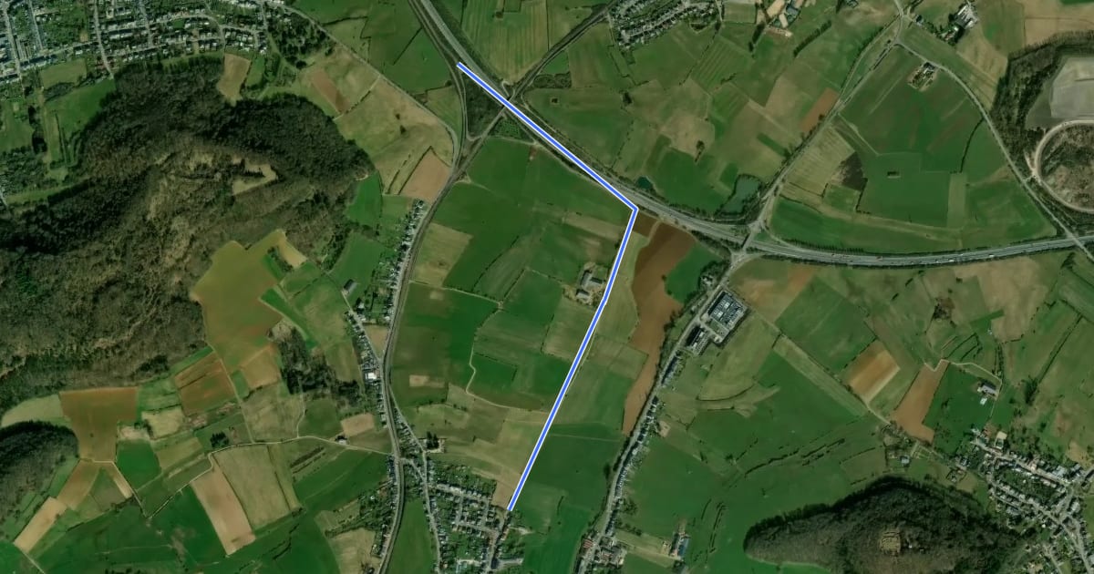 Маршрут Piste cyclable des Trois Cantons (Antenne B) на спутниковом снимке
