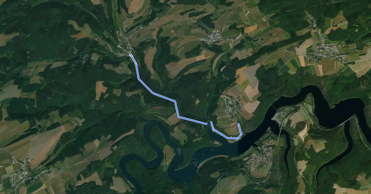 Маршрут Piste cyclable du Lac de la Haute-Sûre (PC19) на спутниковом снимке