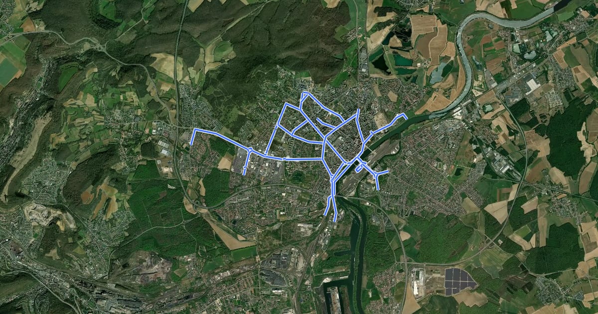 Маршрут Piste Cyclable Thionville на спутниковом снимке