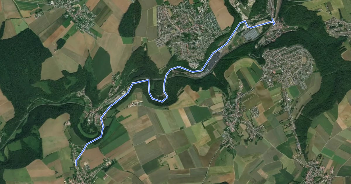 Маршрут Piste cyclable Ugny-Réhon на спутниковом снимке
