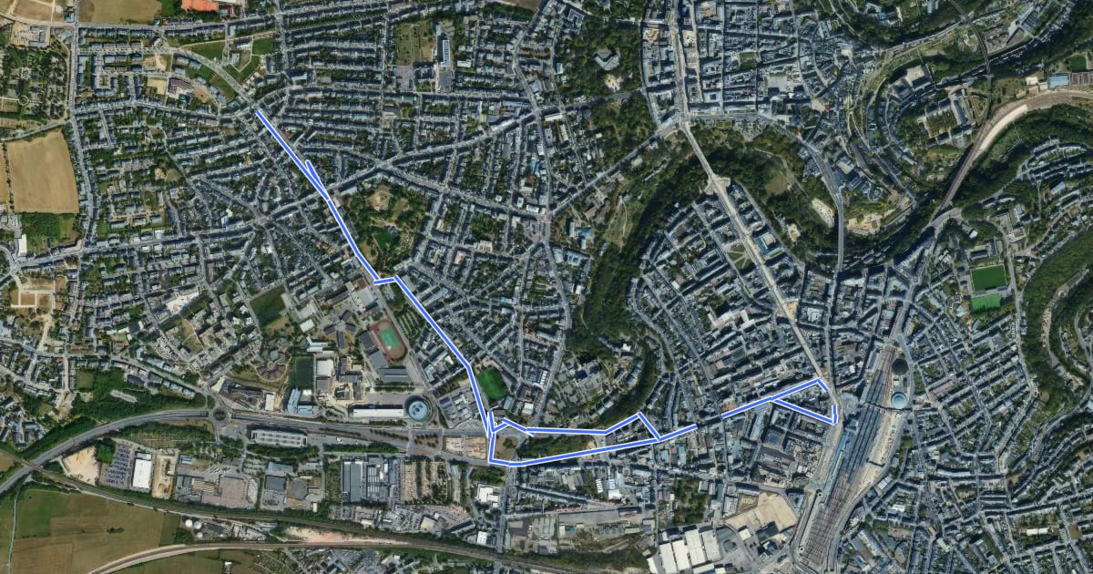 Маршрут Piste cyclable VDL Nr 13 на спутниковом снимке