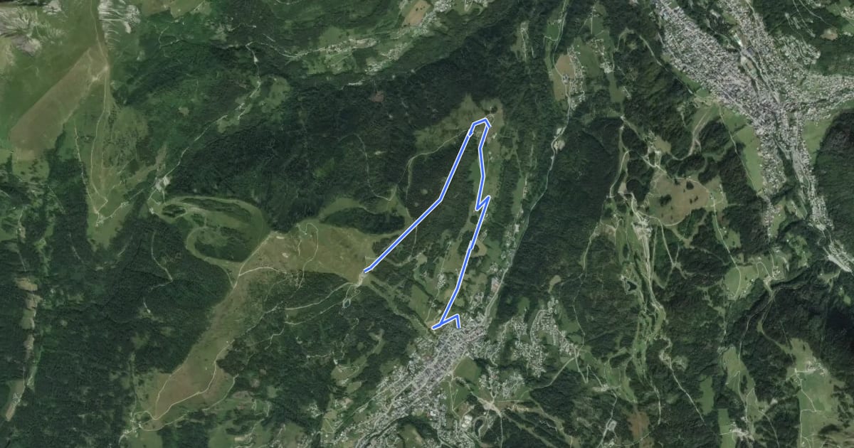 Маршрут Piste des Biquettes на спутниковом снимке