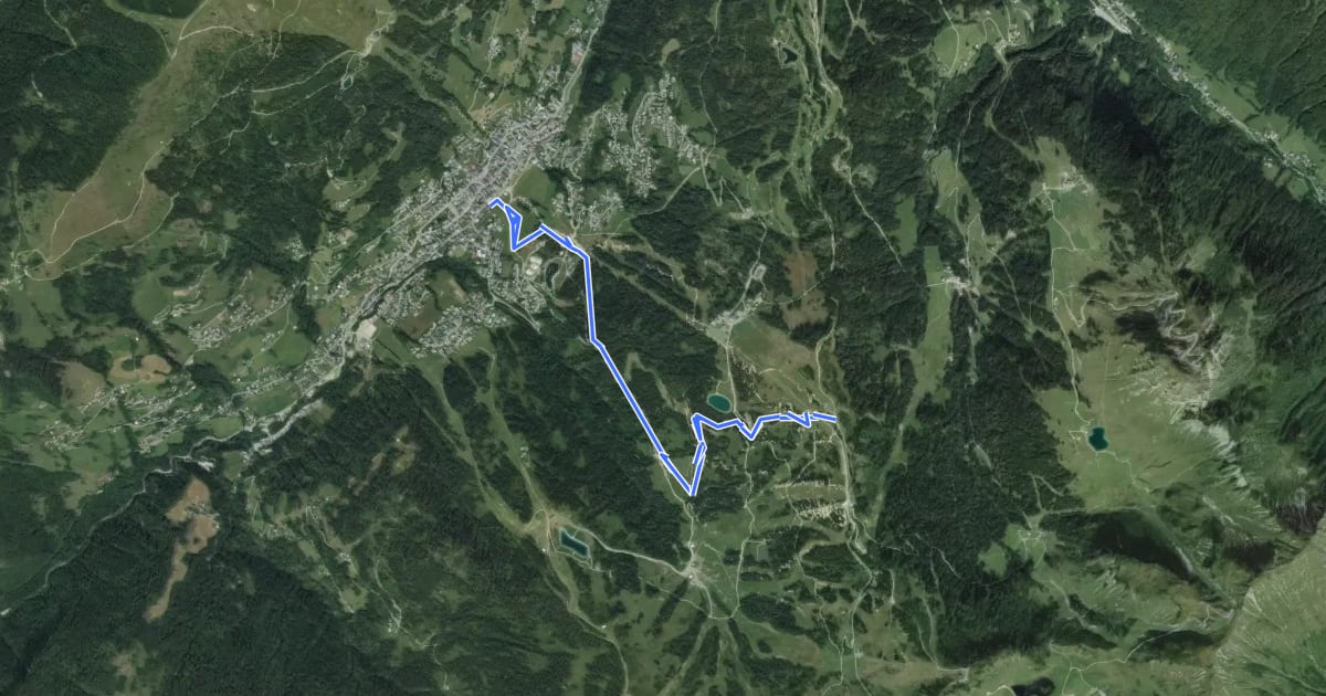 Маршрут Piste des écureuils на спутниковом снимке