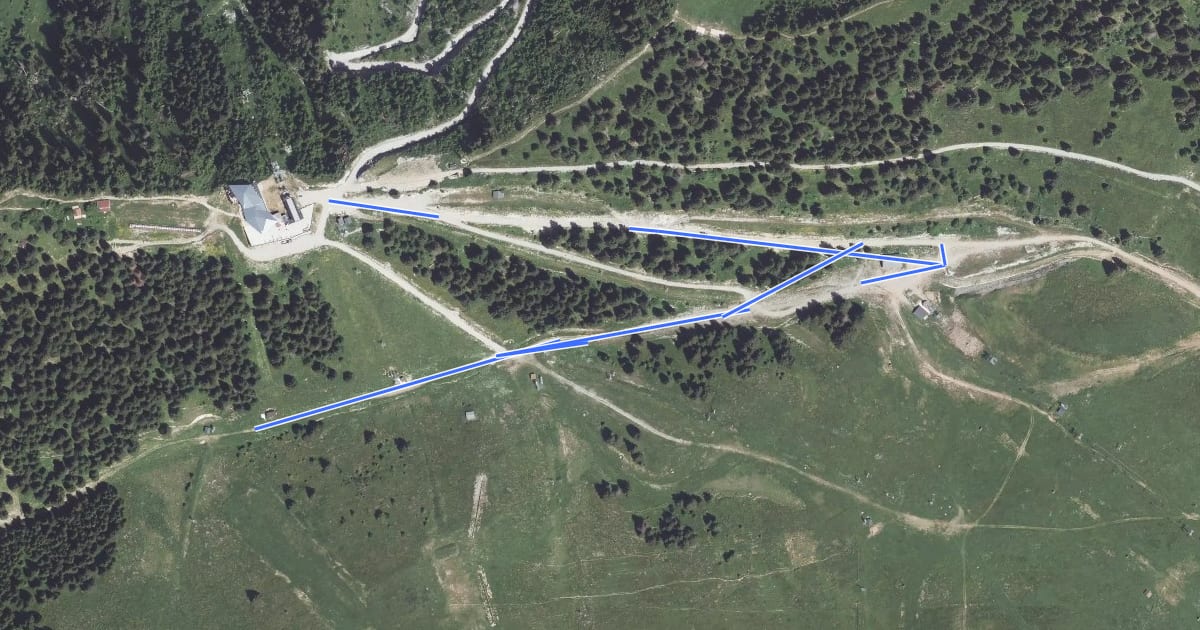Маршрут Piste des débutants на спутниковом снимке