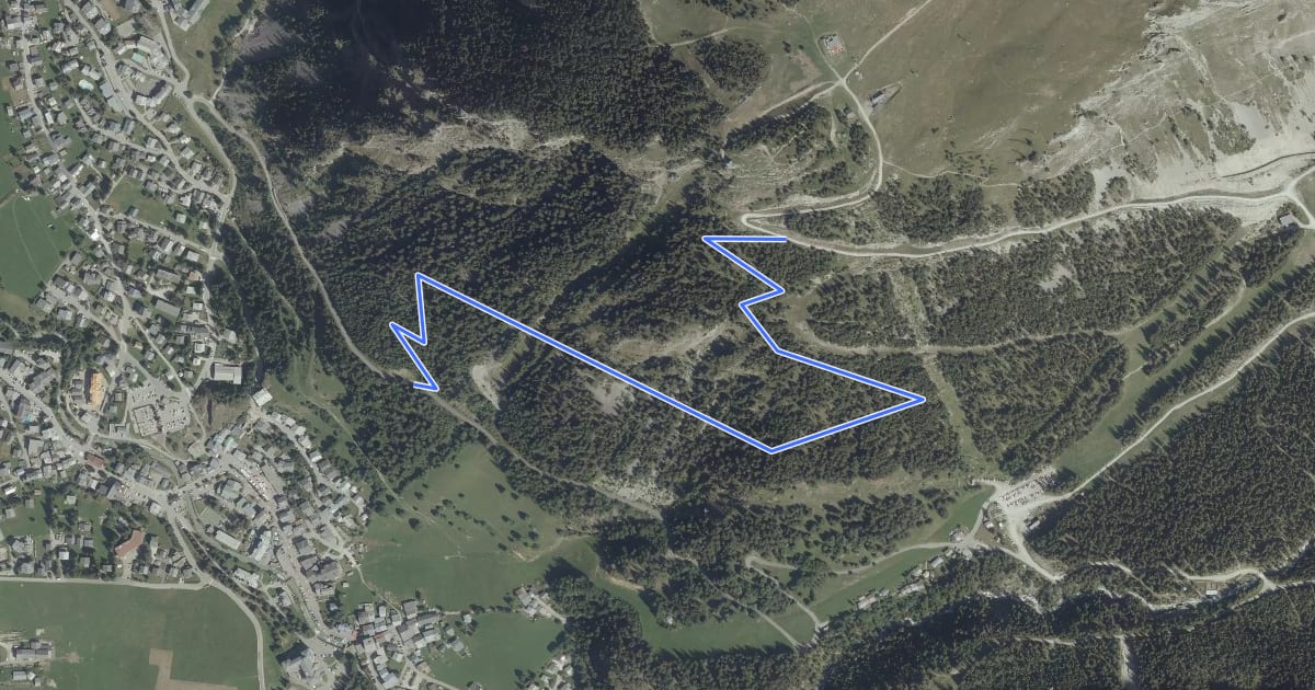 Маршрут Piste des Flottes на спутниковом снимке