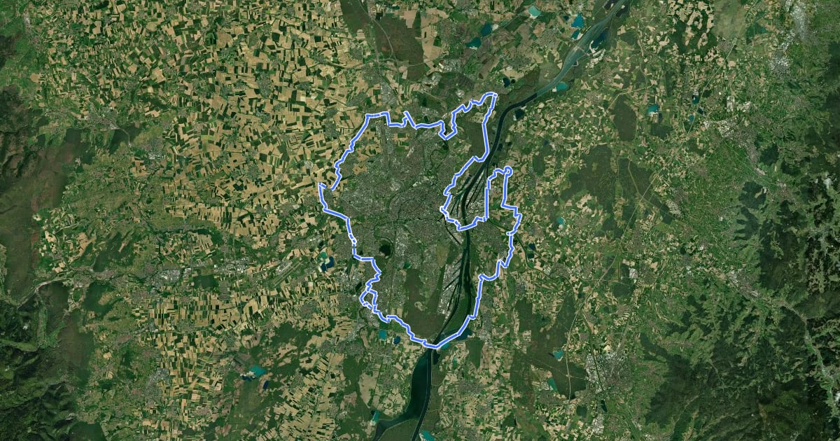 Маршрут Piste des Forts на спутниковом снимке
