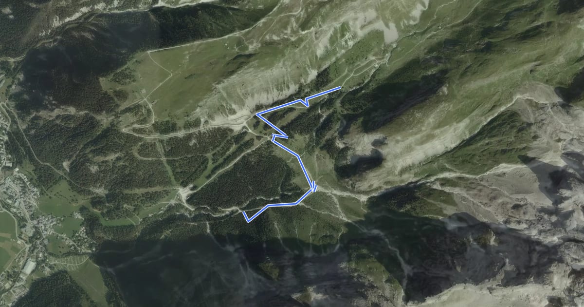 Маршрут Piste du Génépi на спутниковом снимке