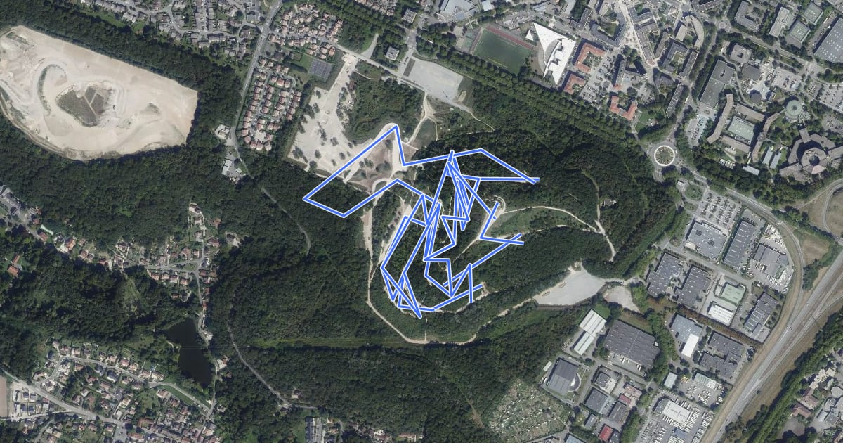 Маршрут Piste VTT Olympique на спутниковом снимке