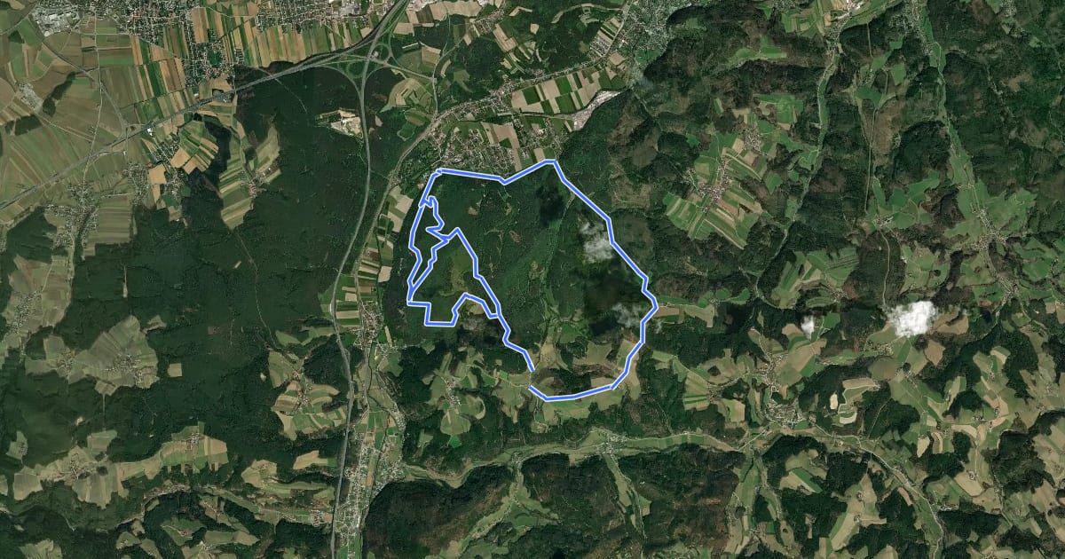 Маршрут Pittental Hochwechsel Rundwanderweg 3 на спутниковом снимке