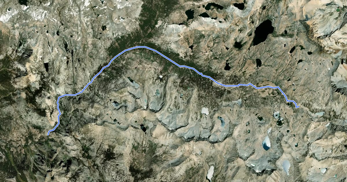 Маршрут Piute Canyon Trail на спутниковом снимке