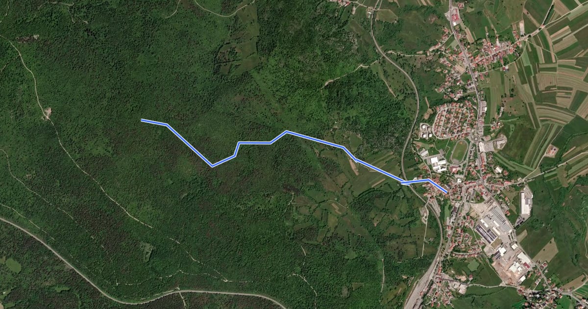 Маршрут Pivka - Osojnica на спутниковом снимке