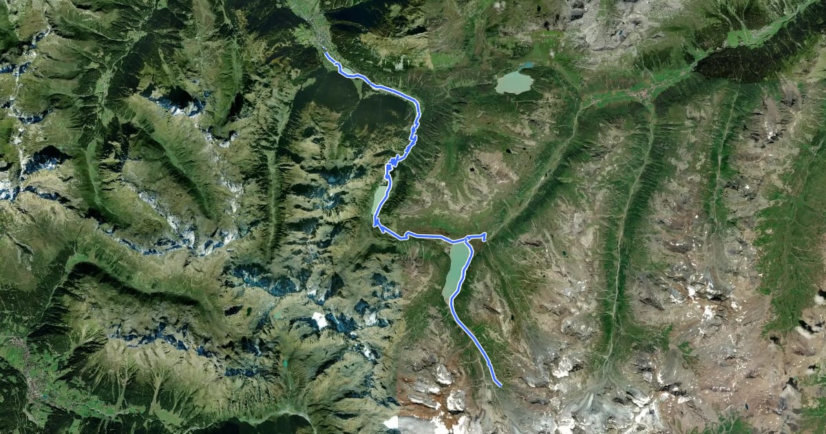 Маршрут Piz Buin Tour на спутниковом снимке