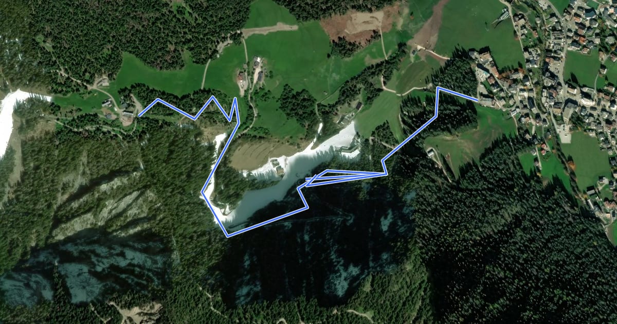 Маршрут Piz de Plaies на спутниковом снимке