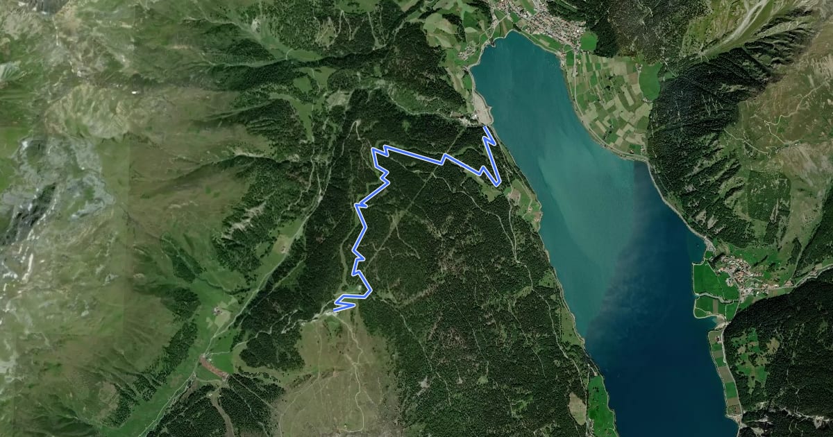 Маршрут Piz Trail на спутниковом снимке