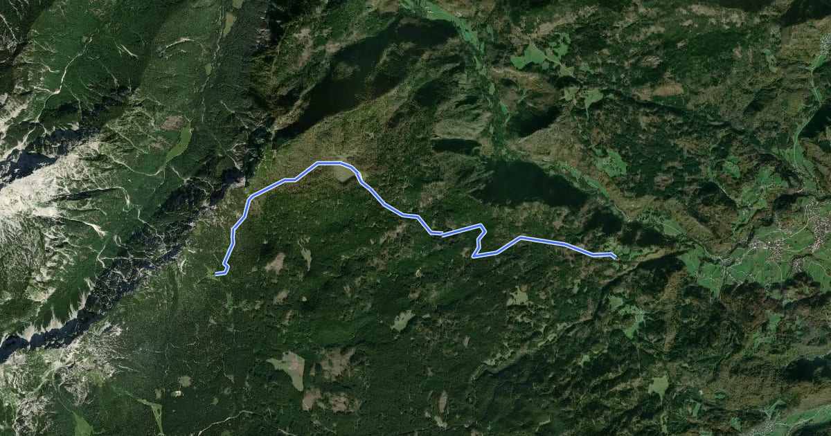 Маршрут Pl. Pokljuka - Pl. Klek - Blejska koča на спутниковом снимке