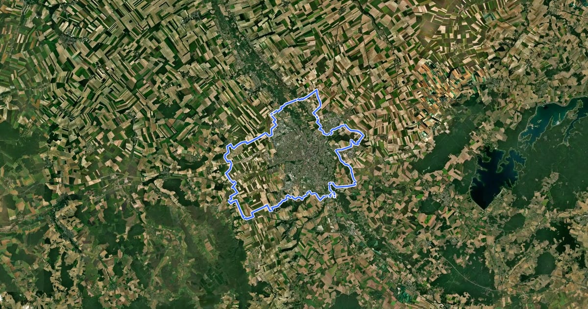 Маршрут Plaines et Collines Autour de Troyes на спутниковом снимке