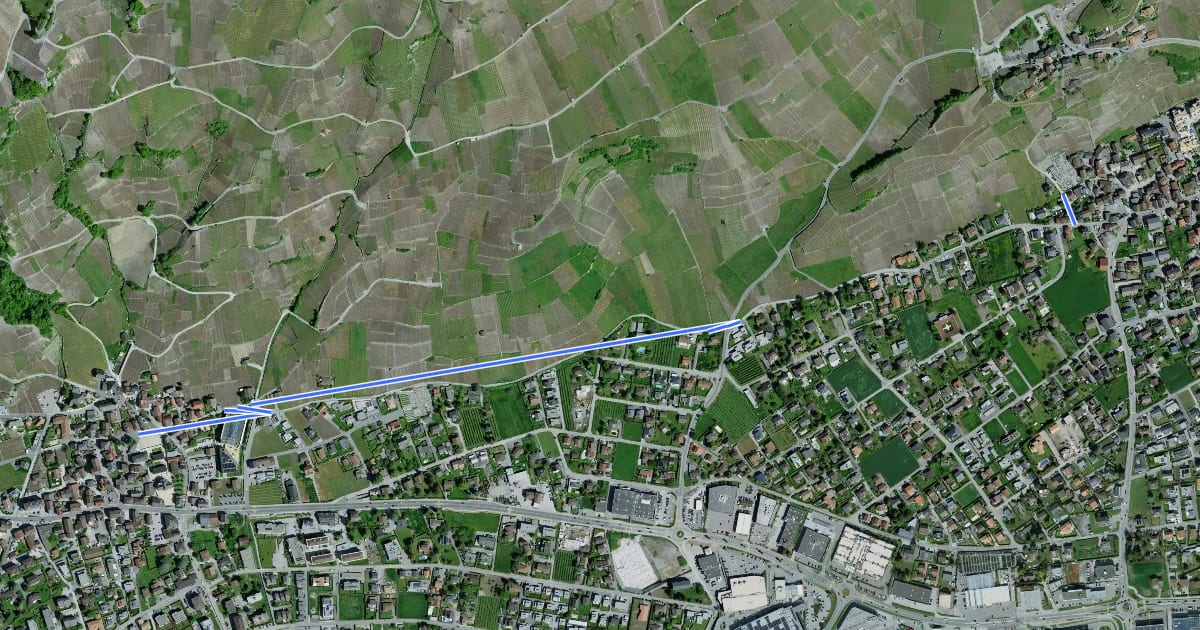 Маршрут Plan-Conthey - Vétroz на спутниковом снимке