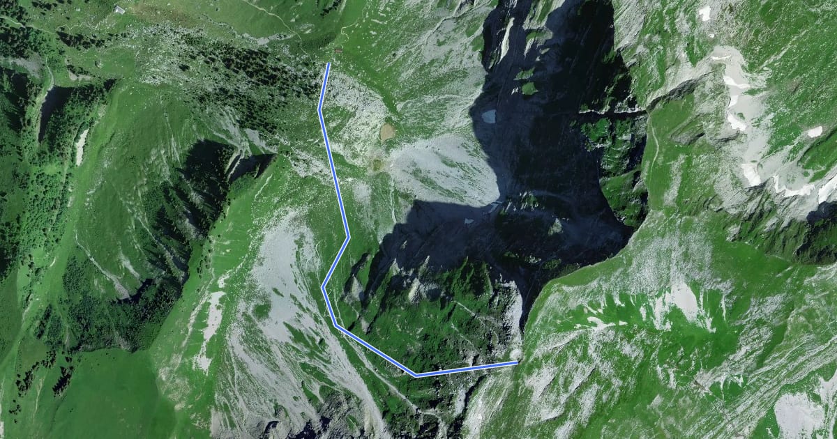 Маршрут Plan des Eaux - Bounaveletta на спутниковом снимке