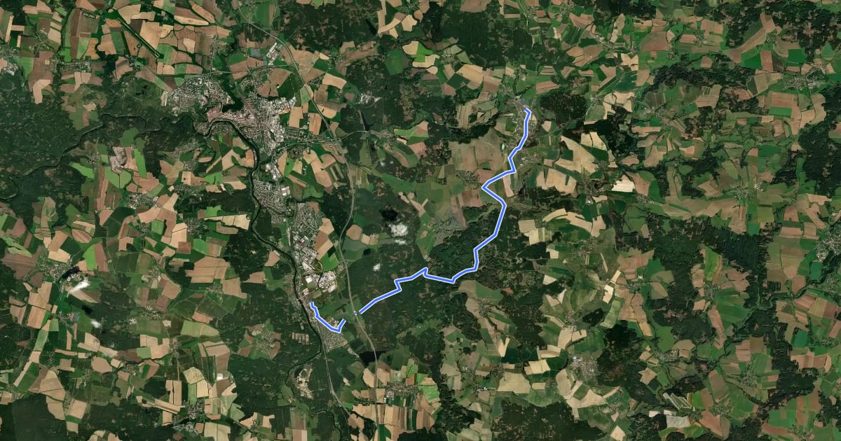 Маршрут [Č] Planá nad Lužnicí - Chýnov (žst.) на спутниковом снимке