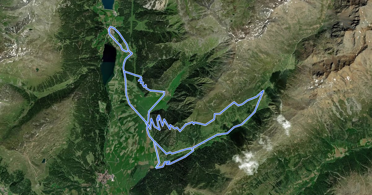 Маршрут Planeiler Almen Tour - Malga di Planol на спутниковом снимке