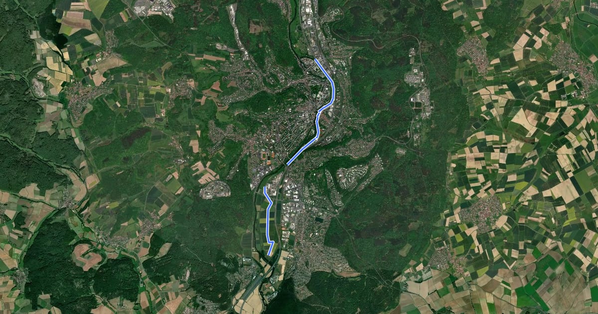 Маршрут Planetenlehrpfad Marburg на спутниковом снимке
