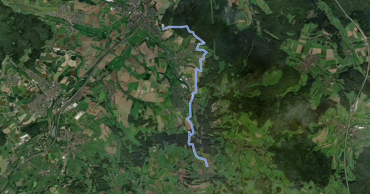 Маршрут Planetenwanderweg на спутниковом снимке