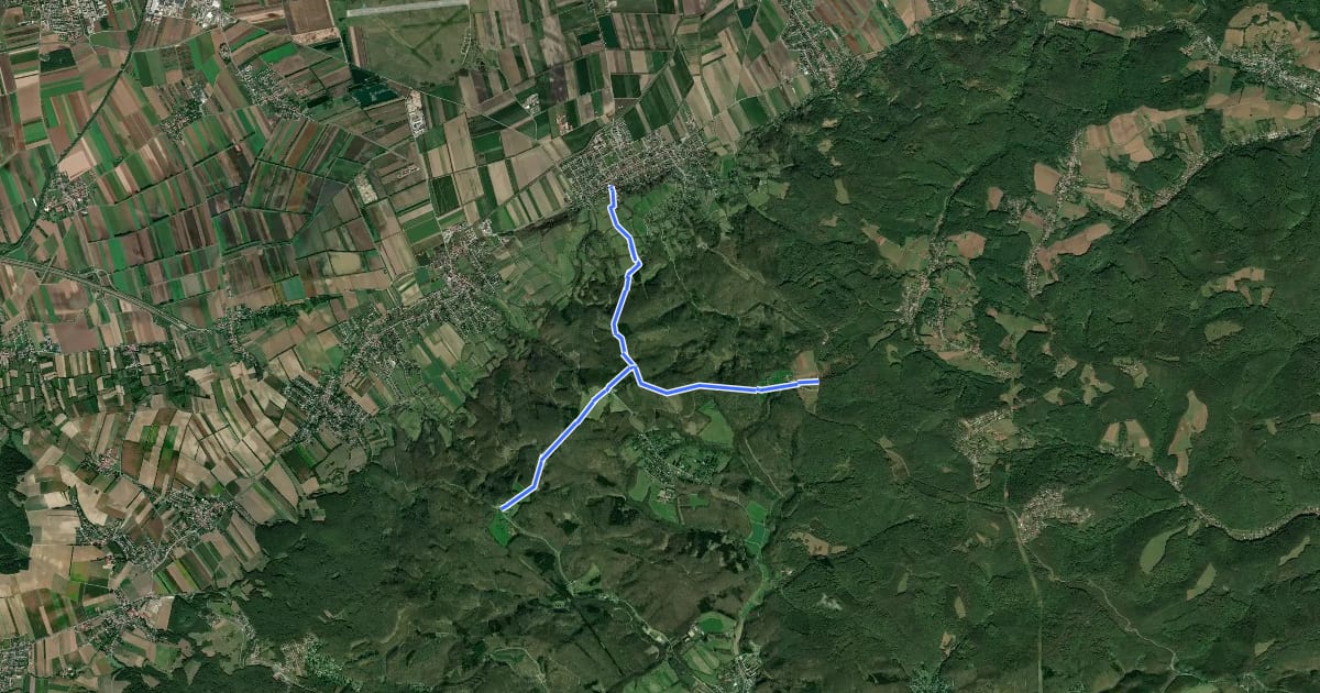 Маршрут Planetenwanderweg на спутниковом снимке
