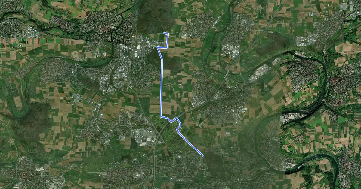 Маршрут Planetenweg на спутниковом снимке