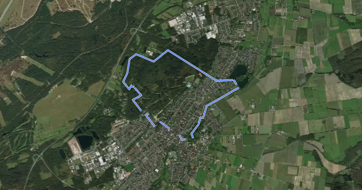 Маршрут Planetenweg Bad Lippspringe на спутниковом снимке
