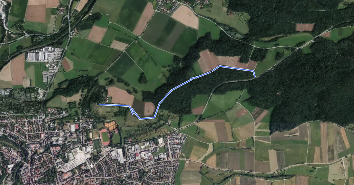Маршрут Planetenweg Crailsheim на спутниковом снимке