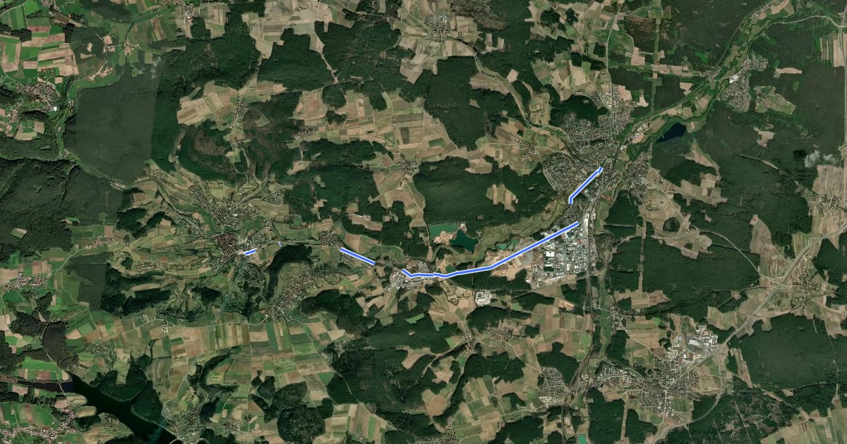 Маршрут Planetenweg Georgensgmünd на спутниковом снимке