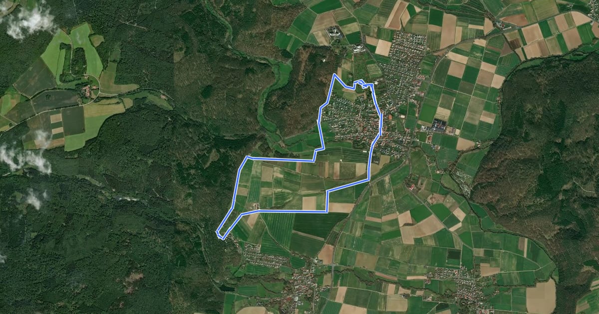 Маршрут Planetenweg in Bad Zwesten на спутниковом снимке