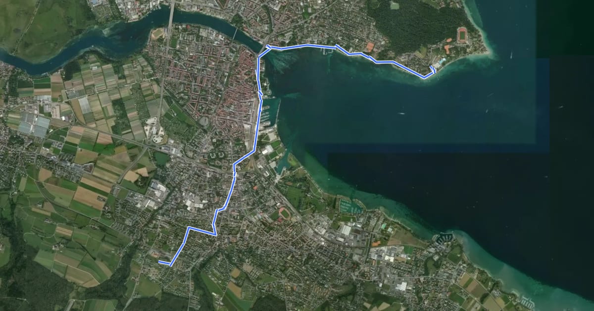 Маршрут Planetenweg Nord на спутниковом снимке