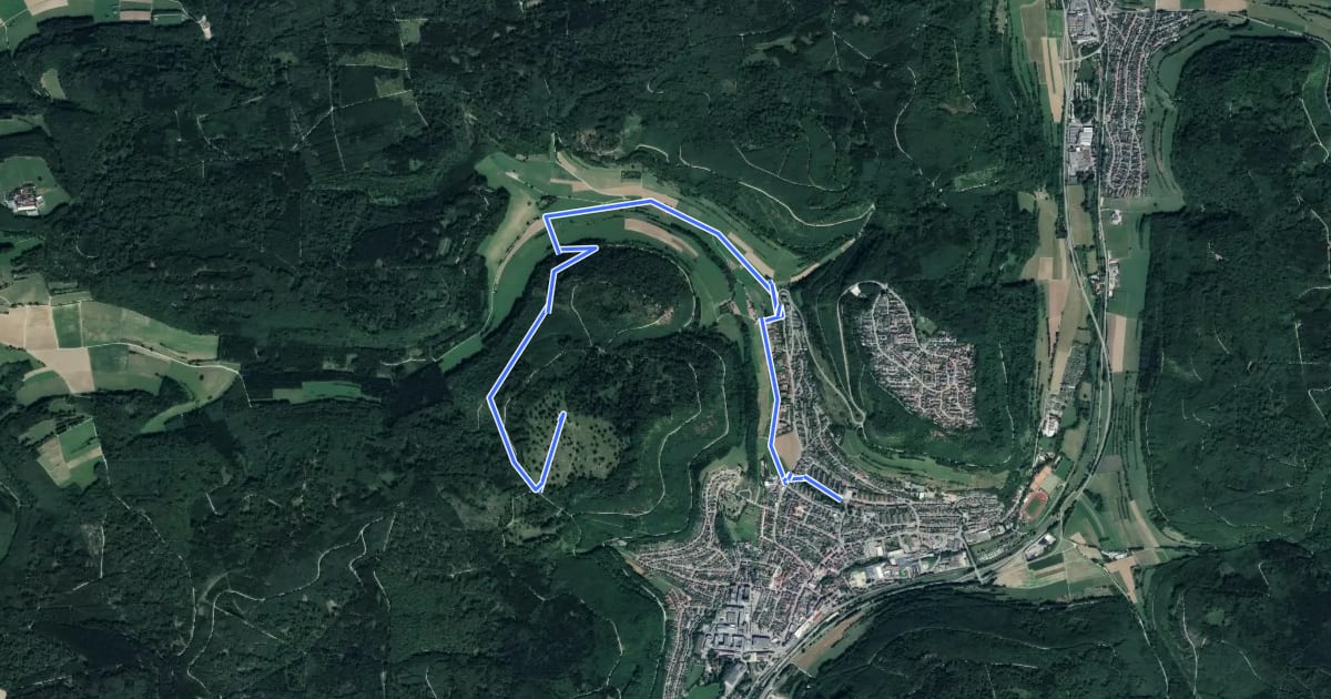 Маршрут Planetenweg Oberkochen на спутниковом снимке