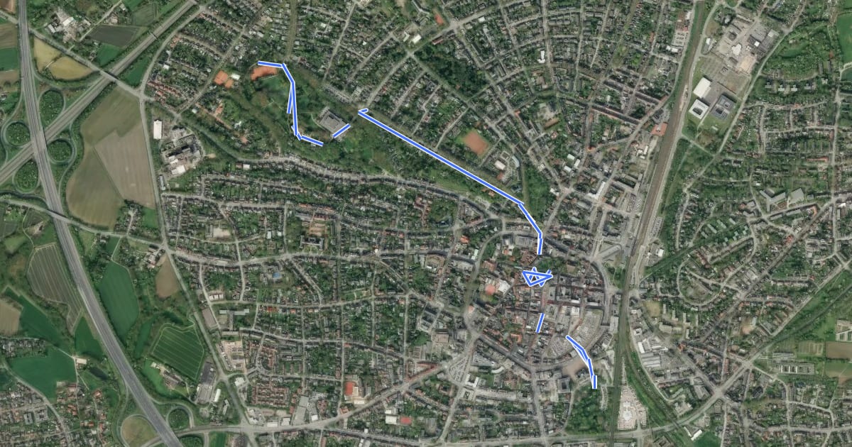 Маршрут Planetenweg Recklinghausen на спутниковом снимке