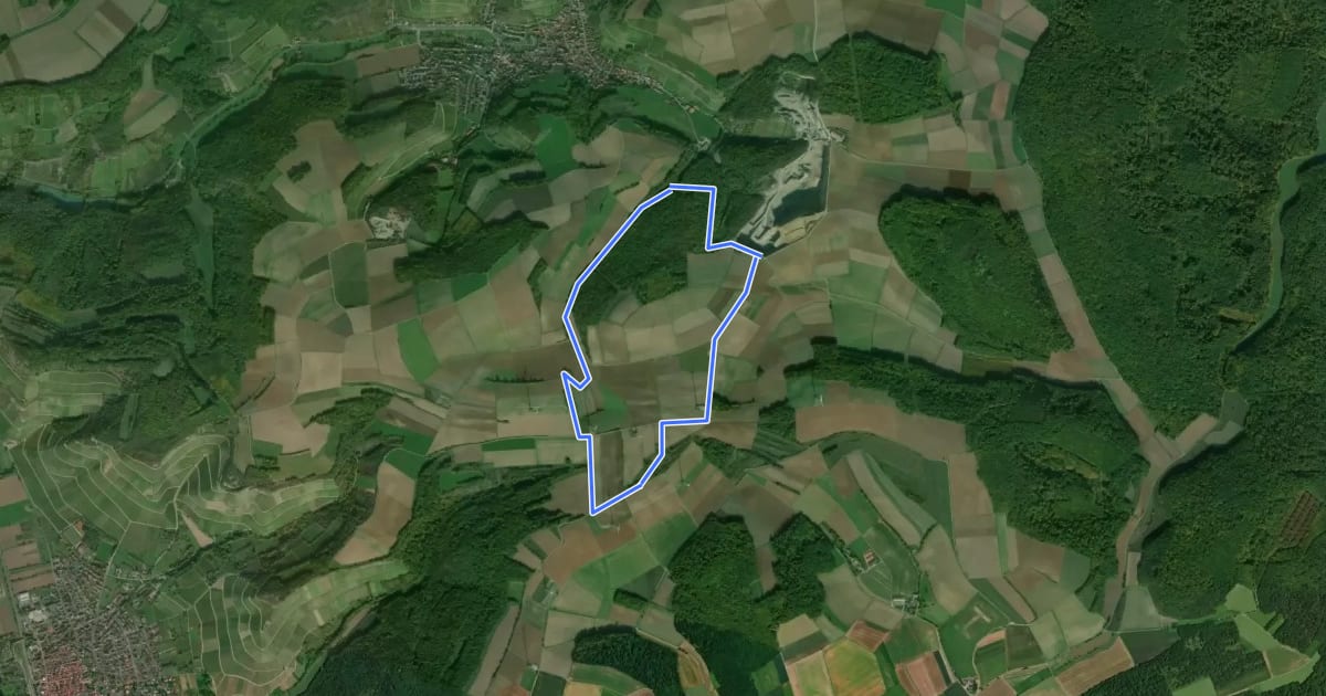Маршрут Planetenweg Retzstadt на спутниковом снимке