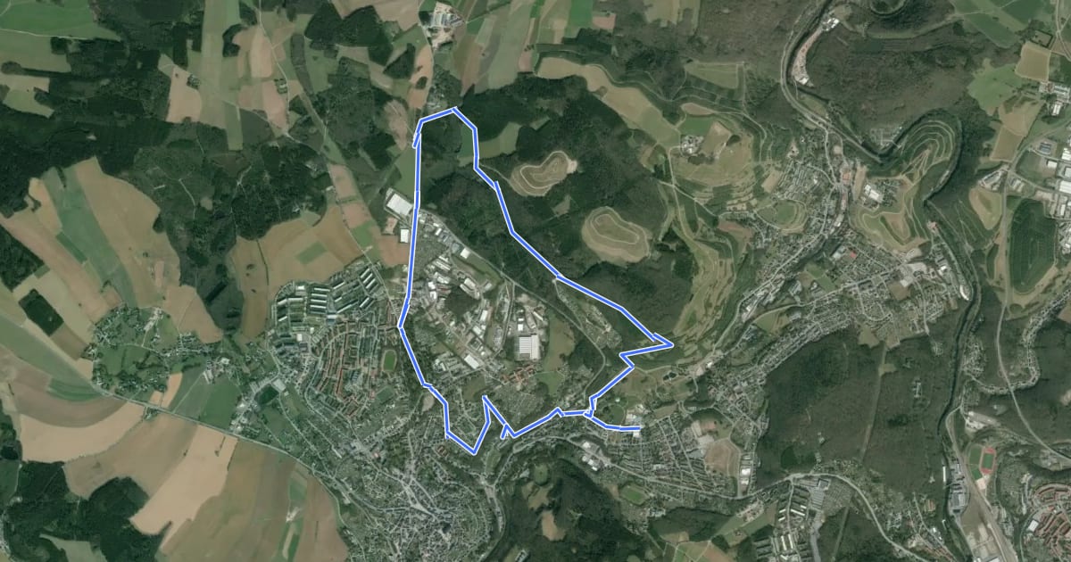 Маршрут Planetenweg Schlema на спутниковом снимке