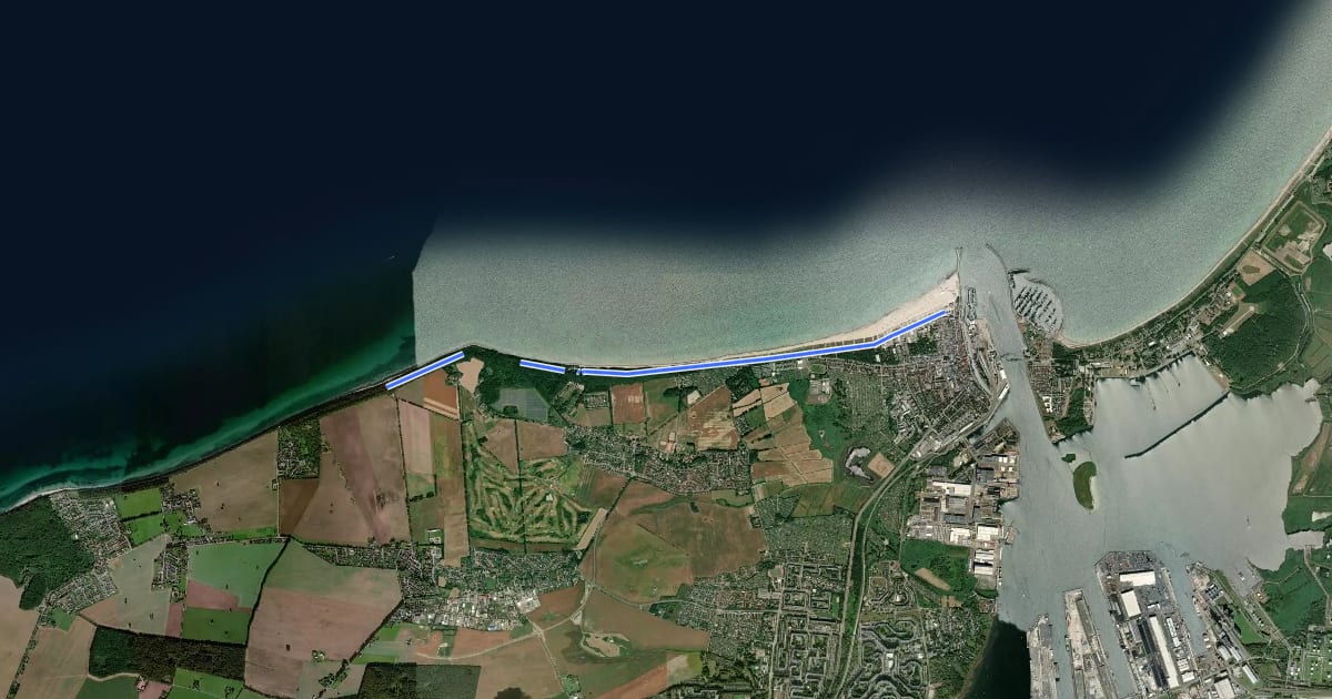Маршрут Planetenweg Warnemünde на спутниковом снимке