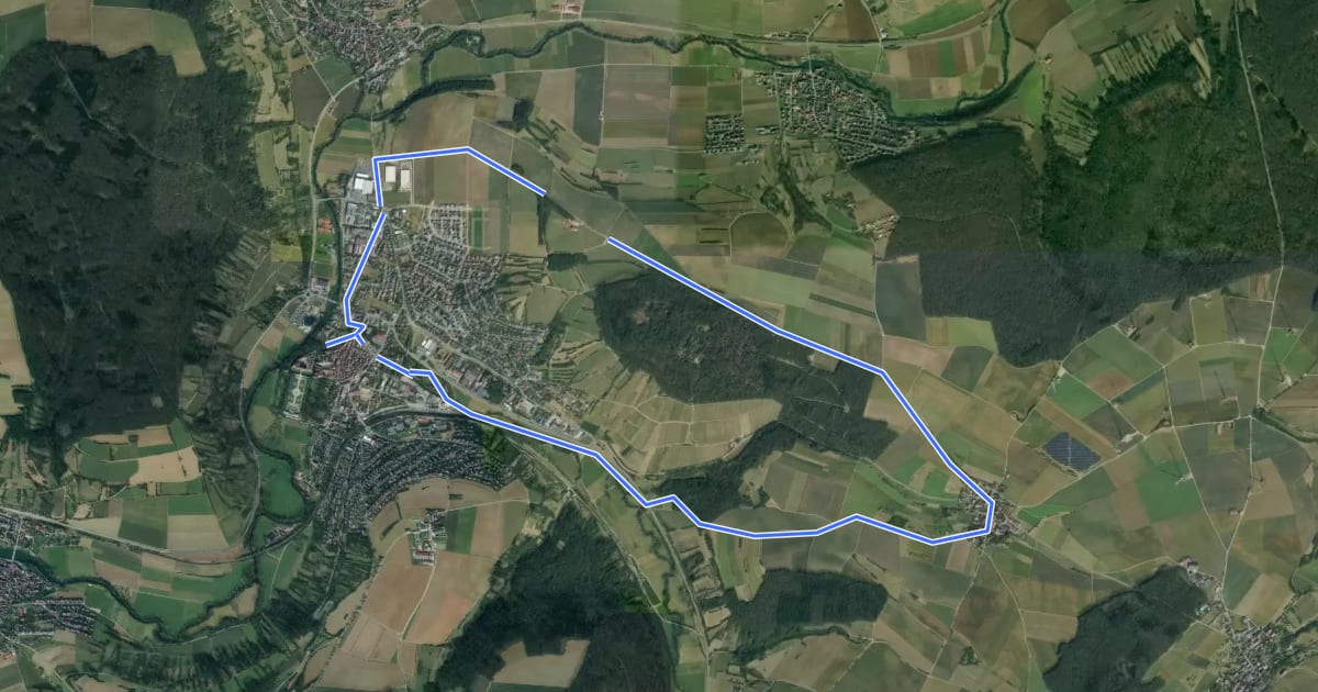 Маршрут Planetenweg Weikersheim на спутниковом снимке