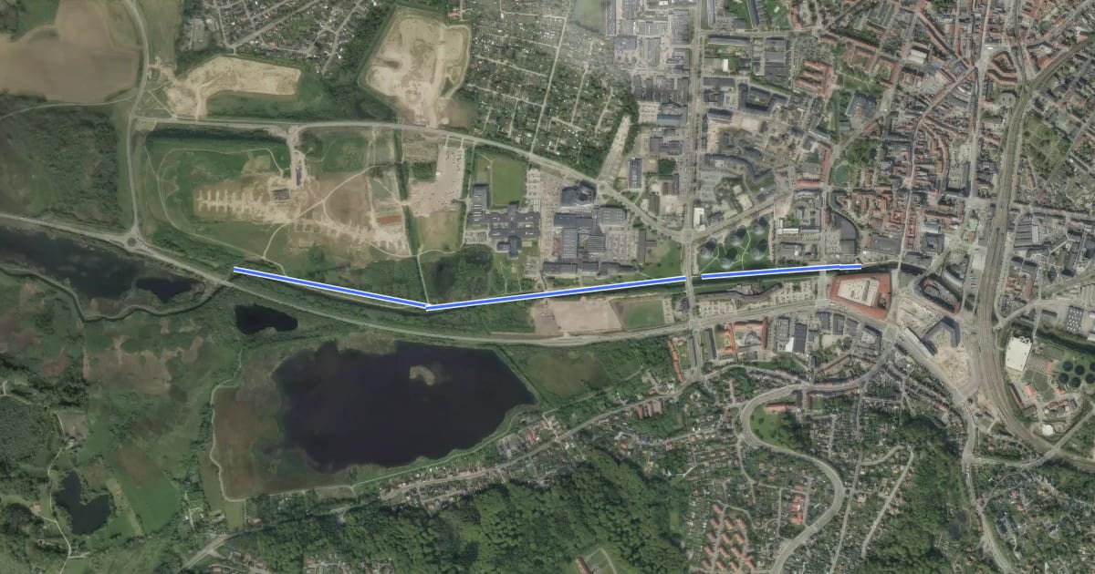 Маршрут Planetstien Vejle на спутниковом снимке