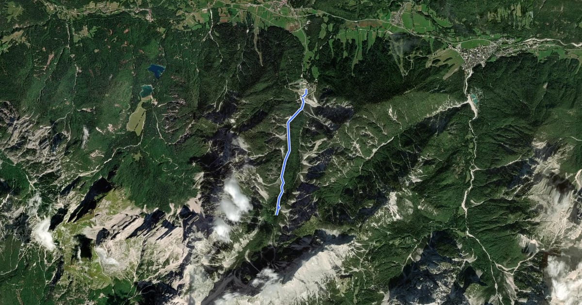 Маршрут Planica - Dom v Tamarju на спутниковом снимке
